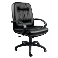 Anna Poltrona Direzionale, Pelle, Nero