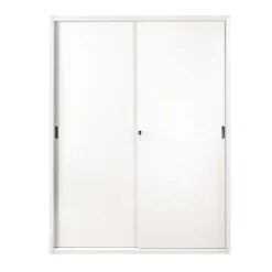 Armadi Metallici Alti Con Ante Scorrevoli - Colore Bianco - Dimensioni Cm 120 X 45 X 200