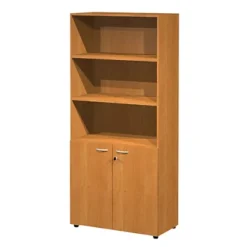 Armadio Componibile Alto Ante Battenti Inferiori, 90 X 46 X 200 Cm, Noce Chiaro