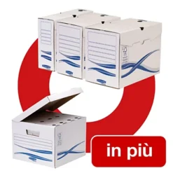 Bankers Box Bankers Box Linea Basic Offerta 25 Contenitori Archivio A4 Dorso 14,7 Cm + 5 Scatole Archivio Maxi Con Coperchio Comprese Nel Prezzo