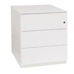 Bisley Cassettiera Su Ruote, 3 Cassetti, Bianco