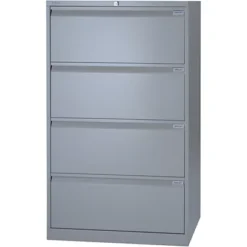Bisley Classificatore In Metallo Ad Alta Capacità, 4 Cassetti, Grigio