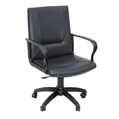 Easy Poltrona Direzionale, Ecopelle, Nero