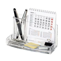 LEBEZ Portatutto Da Scrivania - Acrilico - 20 X 12 X 10 Cm - Trasparente