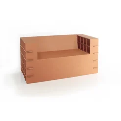 Linea EcoDesign Divanetto A 2 Posti In Cartone Edera, 138 X 70 X 72 Cm, Avana