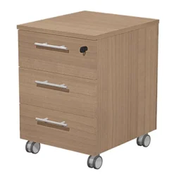 Linea Executive Cassettiera A 3 Cassetti, 41,8 X 52 X 61,5 Cm, Noce Castagno