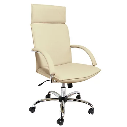 New Erika Poltrona Presidenziale, Pelle, Panna 1 New Erika Poltrona Presidenziale, Pelle, Panna