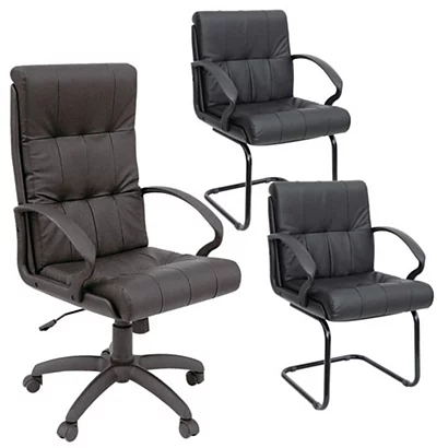 Offerta Poltrona Presidenziale Sandra + 2 Poltrone Attesa Sandra, Similpelle, Nero 1 Offerta Poltrona Presidenziale Sandra + 2 Poltrone Attesa Sandra, Similpelle, Nero