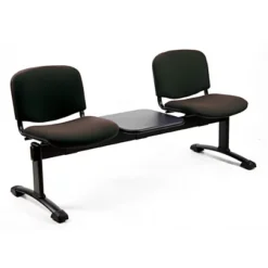 Panca Attesa 2 Posti Nero + Tavolino Nero