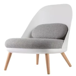 PAPERFLOW Poltrona Cocoon, Tessuto 100% Poliestere, Bianco/Grigio