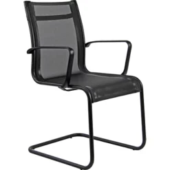 Poltrona Attesa Eleonora Total Black, Rete Nylon, Nero