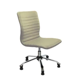 Poltrona Attesa Slim, Braccioli Metallo, Razza Metallo, Panna