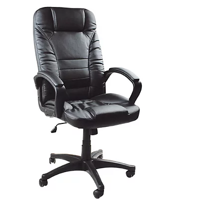 Poltrona California Con Braccioli, Pelle Sintetica, Nero 1 Poltrona California Con Braccioli, Pelle Sintetica, Nero