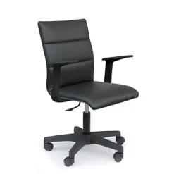 Poltrona Con Braccioli Easy Way, Ecopelle, Nero