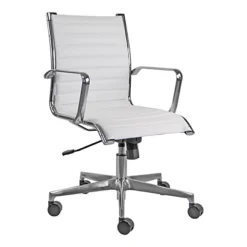 Poltrona Direzionale Eleonora, Pelle, Bianco