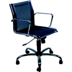 Poltrona Direzionale Eleonora, Rete Nylon, Grigio Scuro