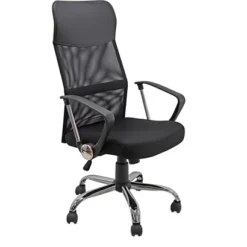 Poltrona Malaga Con Braccioli, Rete E Tessuto, Nero