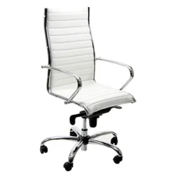 Poltrona Presidenziale Eleonora, Pelle, Bianco