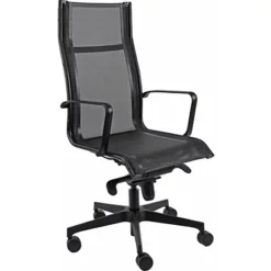 Poltrona Presidenziale Eleonora Total Black, Rete Nylon, Nero