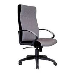 Poltrona Presidenziale Infinity Tessuto Con Braccioli E Ruote - Grigio Ametista