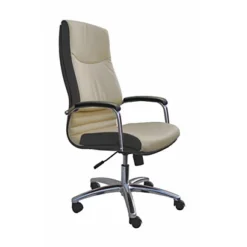 Poltrona Presidenziale Noemi Fashion, Similpelle, Panna/nero