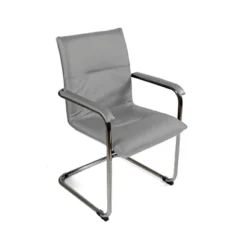 Poltroncina Attesa Odette, Similpelle, Grigio (confezione 2 Pezzi)