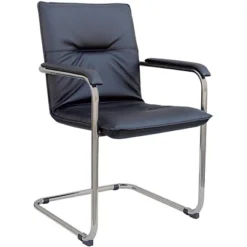 Poltroncina Attesa Odette, Similpelle, Nero (confezione 2 Pezzi)