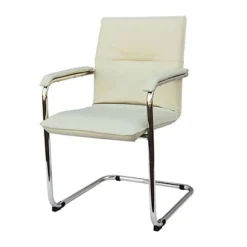 Poltroncina Attesa Odette, Similpelle, Panna (confezione 2 Pezzi)