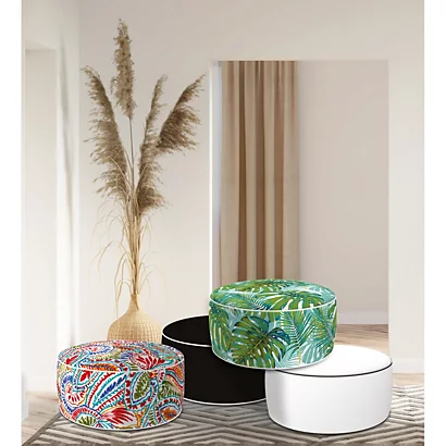 Prima pagina -Mond office pouf gonfiabile ottoman h 23 x 53 cm poliestere idrorepellente bianco 118375 1