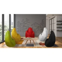 Pouf Poltrona A Sacco Comodone, H 120 X Ø 80 Cm, Nylon, Rosso