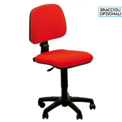 Rosy, Sedia Operativa, Tessuto Acrilico, Altezza 41 - 53 Cm, Rosso