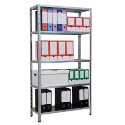 Scaffalatura Metallica A 5 Ripiani, 100,5 X 40 X 187 Cm, Grigio