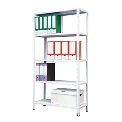 Scaffalatura Metallica A 5 Ripiani - Bianco - Cm 100 X 40 X 187 H.
