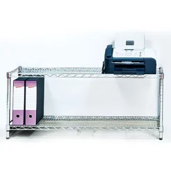 Scaffale In Acciaio 2 Ripiani, 90 X 35 X 51 Cm