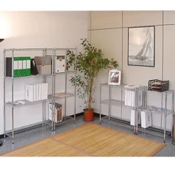 Scaffale In Acciaio 3 Ripiani, 90 X 35 X 90 Cm