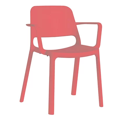 Sedia Attesa Impilabile Con Braccioli Deco, Rosso 1 Sedia Attesa Impilabile Con Braccioli Deco, Rosso