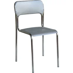 Sedia Attesa Impilabile Crystal, Polipropilene, Silver