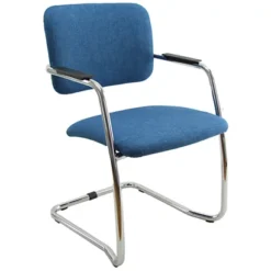 Sedia Attesa Impilabile Lucy, Tessuto Poliestere 100%, Blu