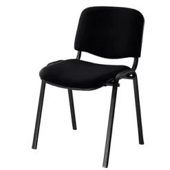 Sedia Attesa Impilabile, Tessuto Acrilico 100%, Nero (confezione 2 Pezzi)