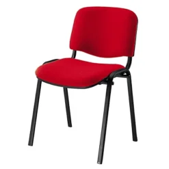 Sedia Attesa Impilabile, Tessuto Ignifugo, Rosso (confezione 2 Pezzi)