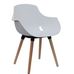 Sedia Attesa Maggie, Polipropilene/Massello Di Faggio, Bianco