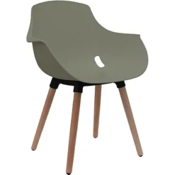 Sedia Attesa Maggie, Polipropilene/Massello Di Faggio, Grigio Tortora