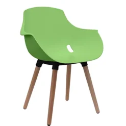 Sedia Attesa Maggie, Polipropilene/Massello Di Faggio, Verde