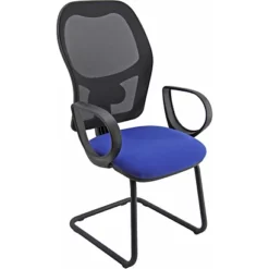 Sedia Attesa Visitatore Kolor Guest, Rete E Tessuto, Blu