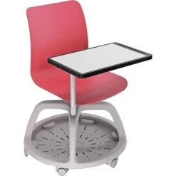 Sedia Con Scrittoio E Ruote Conference, Polipropilene, Rosso