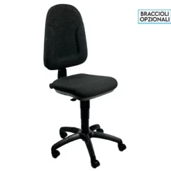 Sedia Operativa Allegra, Tessuto Acrilico, Nero