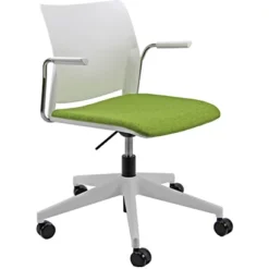 Sedia Operativa Con Braccioli Lifetime, Polipropilene E Tessuto 100% Polipropilene Ignifugo E Antibatterico, Verde Mela