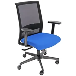 Sedia Operativa Dany Con Braccioli, Tessuto Ignifugo, Blu