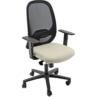 Sedia Operativa Ergonomica Grace Con Braccioli, Tessuto Ignifugo, Struttura Nero/Tessuto Beige 1 Sedia Operativa Ergonomica Grace Con Braccioli, Tessuto Ignifugo, Struttura Nero/Tessuto Beige