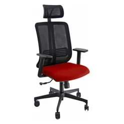 Sedia Operativa Ergonomica London Con Braccioli E Poggiatesta, Tessuto Ignifugo, Rosso Bordeaux